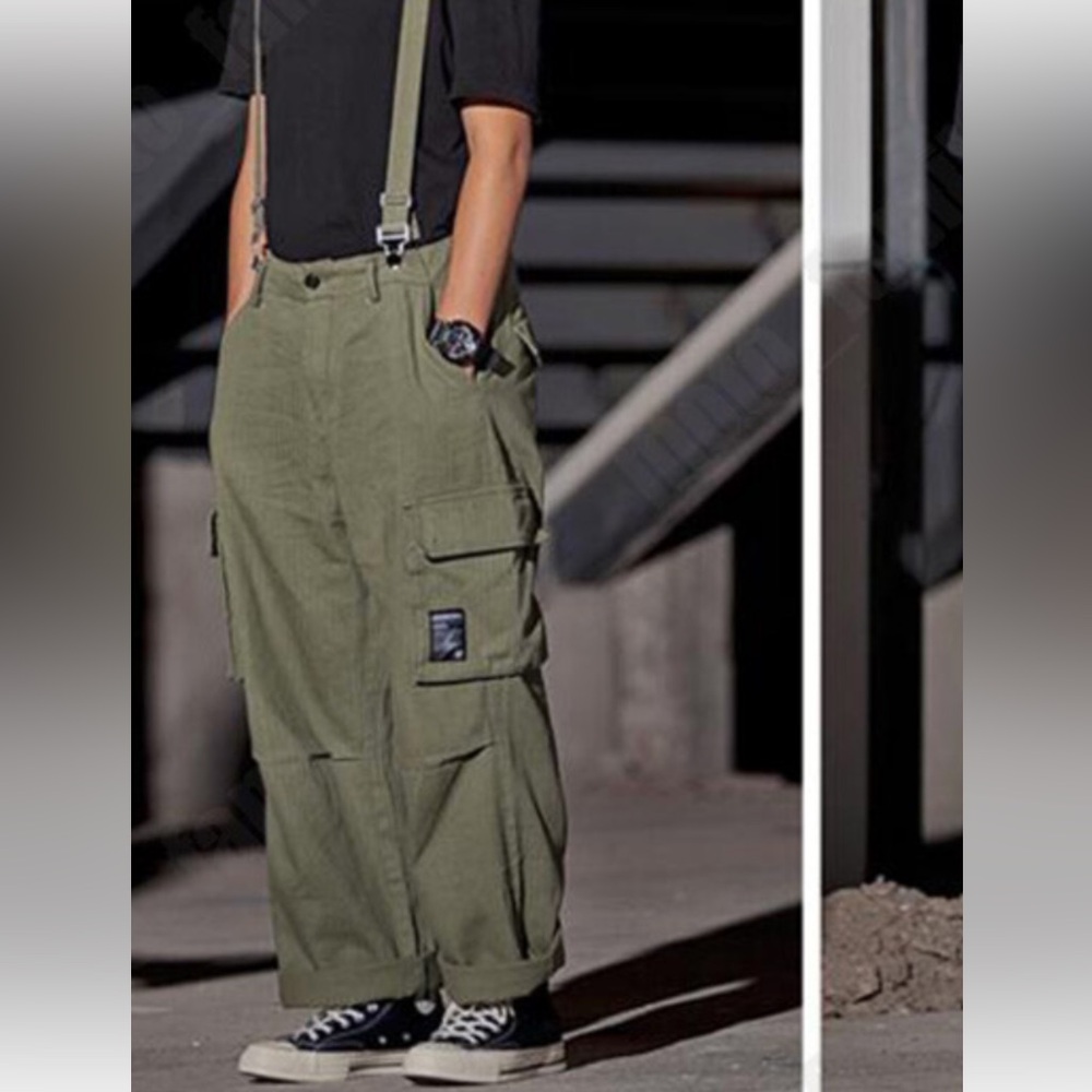 Cocoonrebirth Olive Cargo Pants for Men - Picture 1 of 10